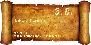 Bakos Böngér névjegykártya
